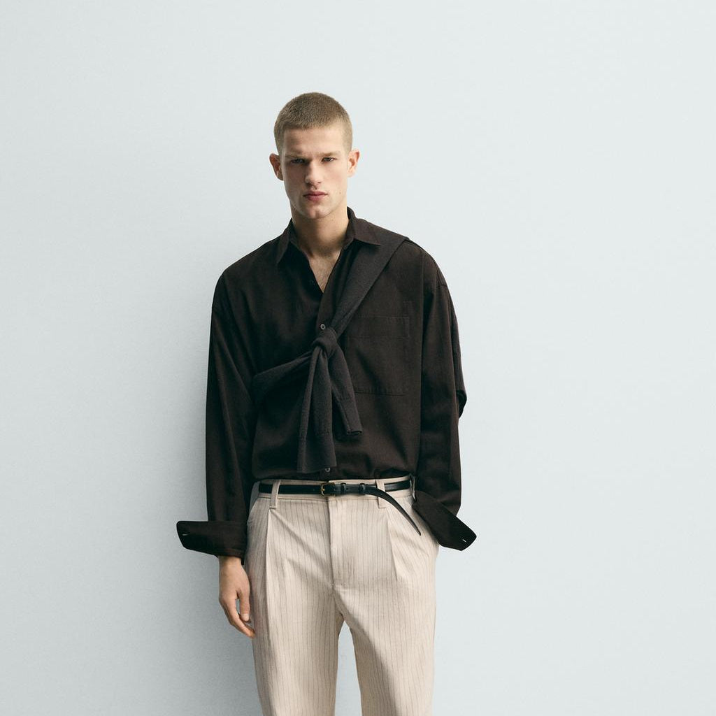 Pantalon en lain beige